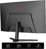 KOORUI 24 inch Curved Gaming Monitor 180Hz FHD 1080P Computer Monitor,1ms 1500R VA Display,Adaptive Sync, FreeSync Premium,HDR10,HDMI2.0X2&DP1.2,VESA Compatible,Tilt Adjustable,Eye Care,24E6CA - Image 9