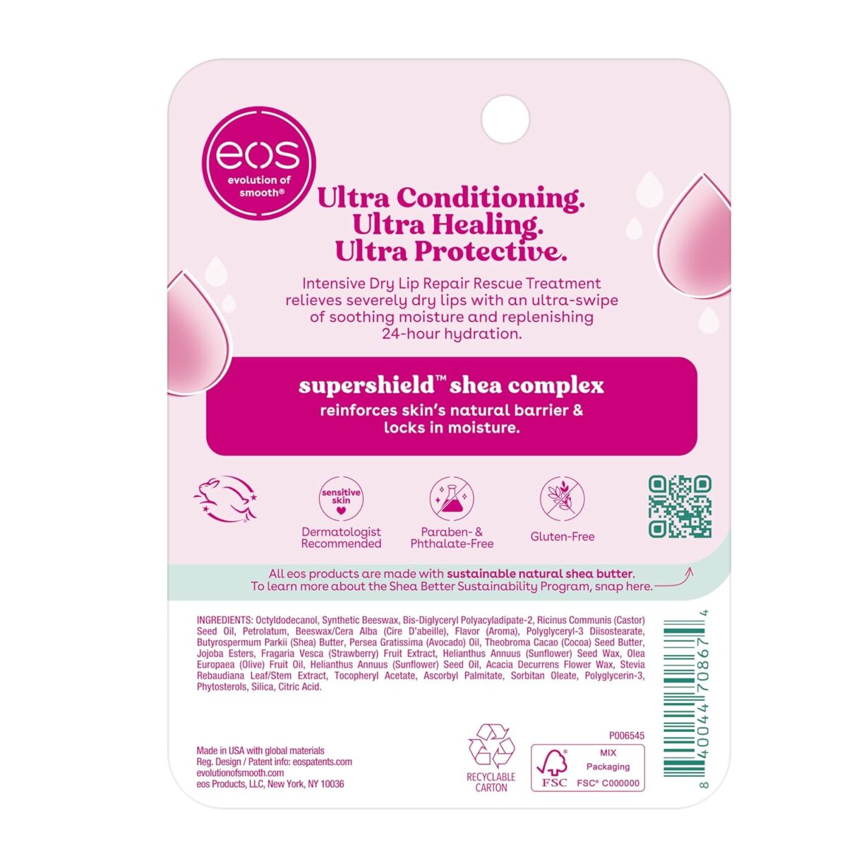 eos The Hero Lip Repair, Extra Dry Lip Treatment, 24HR Moisture, Natural Strawberry Extract, 0.35 fl oz, 2 Count (Pack of 1) - Image 9