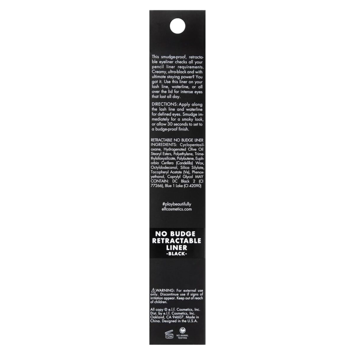 e.l.f. No Budge Retractable Eyeliner, Creamy, Ultra-Pigmented & Waterproof, Creates Bold & Defined Lines, Vegan & Cruelty-Free, Black - Image 9