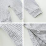 Baby Romper with Baby Mittens & Newborn Hats Footless Long Sleeve Solid Onesie Hi Im New Here - Image 6