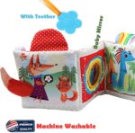 High Contrast Tummy Time Toys, Black and White Crinkle Books for Babies, Baby Books 0-6 Months, Infant Mirror Toy with Teether, Double-Sided Baby Toys for Boys and Girls - Image 4