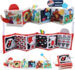 High Contrast Tummy Time Toys, Black and White Crinkle Books for Babies, Baby Books 0-6 Months, Infant Mirror Toy with Teether, Double-Sided Baby Toys for Boys and Girls - Image 6