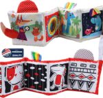 High Contrast Tummy Time Toys, Black and White Crinkle Books for Babies, Baby Books 0-6 Months, Infant Mirror Toy with Teether, Double-Sided Baby Toys for Boys and Girls - Image 7