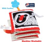 High Contrast Tummy Time Toys, Black and White Crinkle Books for Babies, Baby Books 0-6 Months, Infant Mirror Toy with Teether, Double-Sided Baby Toys for Boys and Girls - Image 9