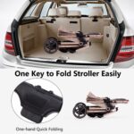 2-in-1 Baby Stroller with Bassinet Mode - Folding Infant Newborn Pram Stroller with Reversible Seat - Toddler Strollers for 0-36 Months Old Babies (Beige) - Image 9