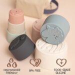 Moonkie Stacking Cups Toy, Fun Educational Baby Toys Silicone Soft Teething Toy, Age 6+ Months, 7 Piece Set - Image 3