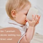 Moonkie Stacking Cups Toy, Fun Educational Baby Toys Silicone Soft Teething Toy, Age 6+ Months, 7 Piece Set - Image 6
