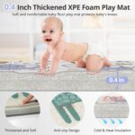 79x71 Foldable Baby Play Mat for Floor, Extra Large Non-Toxic Tummy Time and Crawling Playmat, Thick Foam Play Mat for Baby, Reversible Portable Babies Floor Mats for Infant, Toddler - Image 3