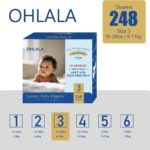 OHLALA Luxury Size 3 Diapers Skin-Friendly & Leakproof | Hypoallergenic | Fragrance-Free | Ultra-Thin | 4 Pack 248counts | 16-28 lbs - Image 3
