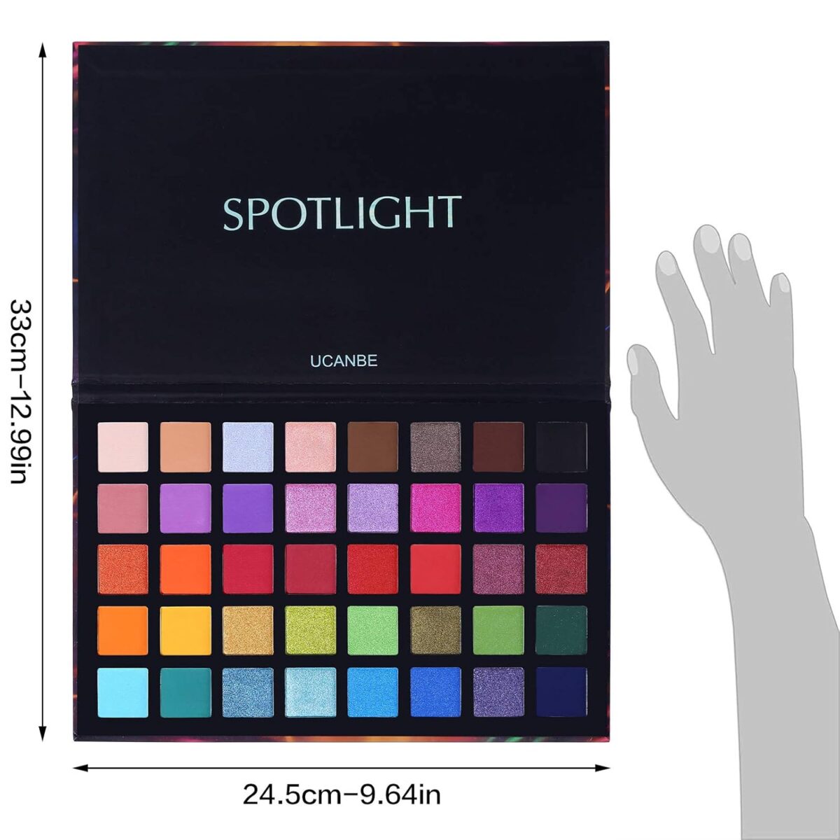 UCANBE Spotlight Eyeshadow Palette Professional 40 Color Eye Shadow Matte Shimmer Makeup Pallet Highly Pigmented Colorful Powder Long Lasting Waterproof Eye Shadow - Image 6