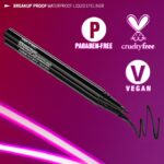 wet n wild Mega Last Breakup Proof Liquid Eyeliner - Ultra-Fine Brush, Waterproof, 16-Hour Long-Lasting Wear- Cruelty-Free & Vegan - Black - Image 6
