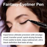 Beauty Fantasy Eyeliner Pen – Ultra-Fine Felt Tip, Waterproof & Smudge-Proof Liquid Eyeliner, 24H Long Wear, Jet Black, Quick-Drying, Cruelty-Free, 0.01 FL.OZ/0.4 ML - Image 8