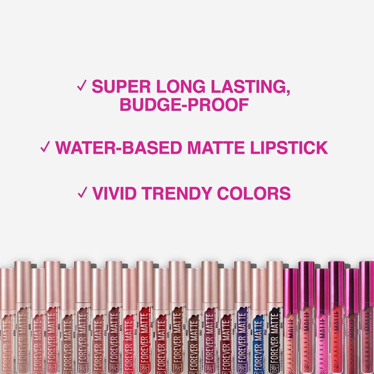 Ruby Kisses Forever Matte Liquid Lipstick 5 Pack - RFML02&05&07&12&19 - Image 5