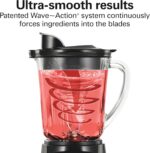 Hamilton Beach Power Elite Wave Action Blender For Smoothies, 40 Oz Glass Jar, 12 Functions Including Puree, Crush Ice, 700 Watts - Black (58148A) - Image 4