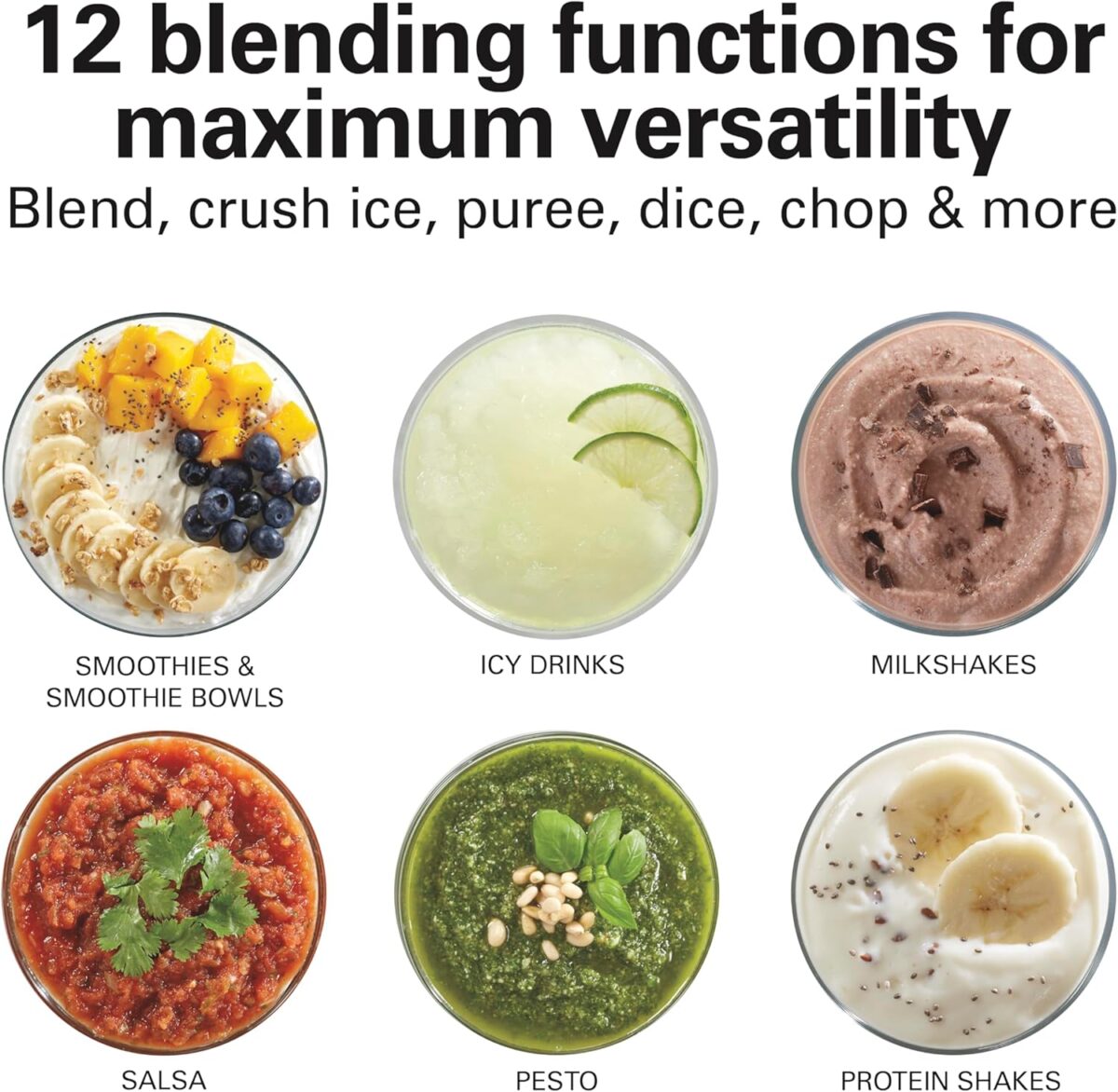 Hamilton Beach Power Elite Wave Action Blender For Smoothies, 40 Oz Glass Jar, 12 Functions Including Puree, Crush Ice, 700 Watts - Black (58148A) - Image 7