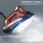 Rowenta Iron Steamer for Clothes, Stainless Steel Soleplate Steam Iron, Microsteam Holes, 1700 Watts, Lightweight, Auto-off, Black, DW2360 - Image 3