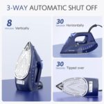 BEAUTURAL Steam Iron for Clothes with Precision Thermostat Dial, Ceramic Coated Soleplate, 3-Way Auto-Off, Self-Cleaning, Anti-Calcium, Anti-Drip Blue - Image 6