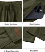 Comdecevis Men's Casual Cargo Pants Workout Joggers Stretch Sweatpants Hiking Drawstring Tactical Pants with Multi Pockets - Image 5