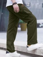 Comdecevis Men's Casual Cargo Pants Workout Joggers Stretch Sweatpants Hiking Drawstring Tactical Pants with Multi Pockets - Image 7
