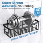 Adhesive Shower Caddy, 5 Pack Rustproof Stainless Steel Bath Organizers With Large Capacity, No Drilling Shelves for Bathroom Storage & Home Decor-XL Size - Image 5