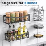 Adhesive Shower Caddy, 5 Pack Rustproof Stainless Steel Bath Organizers With Large Capacity, No Drilling Shelves for Bathroom Storage & Home Decor-XL Size - Image 7