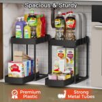 2 Pack Multi-Purpose Pull-Out Storage Organizers, Under Sink Organizers and Storage for Bathroom & Kitchen, Under Cabinet Organizers and storage, 12.8 Inch, Black - Image 4