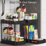 2 Pack Multi-Purpose Pull-Out Storage Organizers, Under Sink Organizers and Storage for Bathroom & Kitchen, Under Cabinet Organizers and storage, 12.8 Inch, Black - Image 5