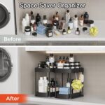 2 Pack Multi-Purpose Pull-Out Storage Organizers, Under Sink Organizers and Storage for Bathroom & Kitchen, Under Cabinet Organizers and storage, 12.8 Inch, Black - Image 6