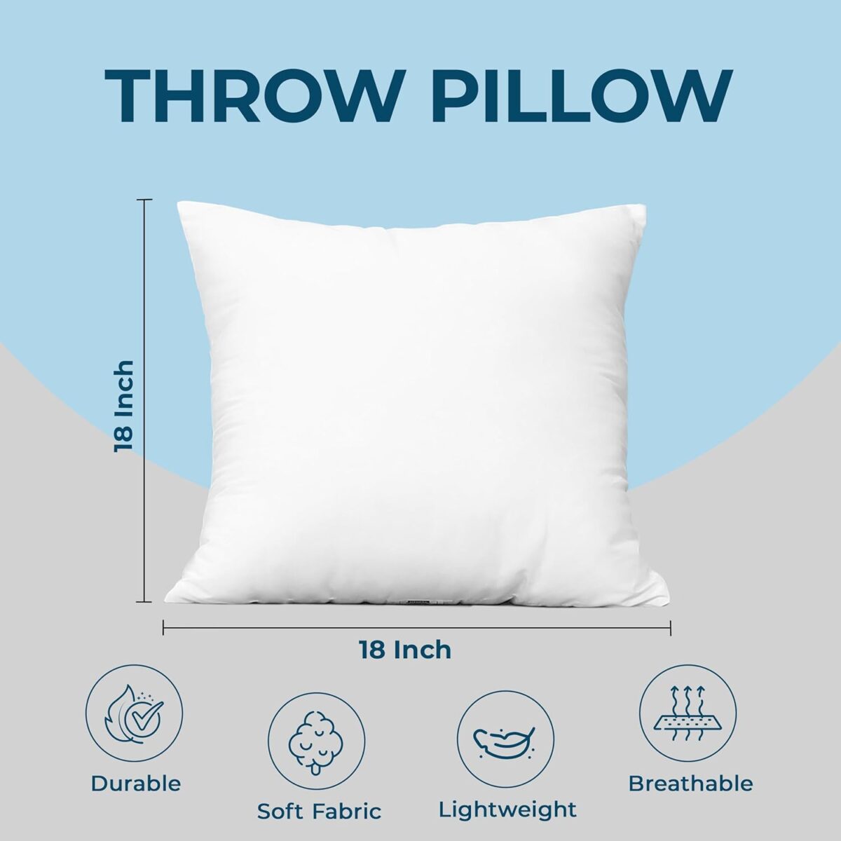 Utopia Bedding Throw Pillows (Set of 4, White), 18 x 18 Inches Pillows for Sofa, Bed and Couch Decorative Stuffer Pillow - Image 5