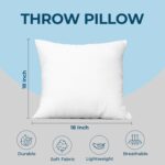 Utopia Bedding Throw Pillows (Set of 4, White), 18 x 18 Inches Pillows for Sofa, Bed and Couch Decorative Stuffer Pillow - Image 5
