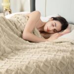 Aganear Fleece Throw Blanket - Cozy Soft Lightweight Fuzzy Throw Blanket for Women Portable Throw Blankets for Couch, Warm Present for Birthday, Christmas, Halloween, Housewarming(50"x60", Khaki) - Image 5