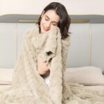 Aganear Fleece Throw Blanket - Cozy Soft Lightweight Fuzzy Throw Blanket for Women Portable Throw Blankets for Couch, Warm Present for Birthday, Christmas, Halloween, Housewarming(50"x60", Khaki) - Image 9