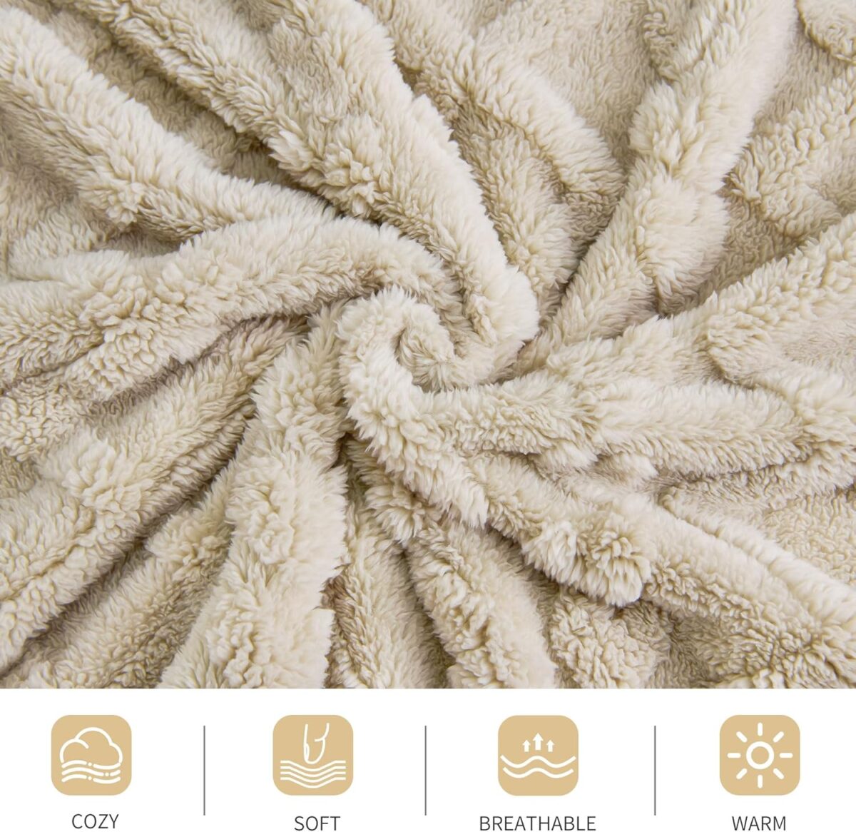 Aganear Fleece Throw Blanket - Cozy Soft Lightweight Fuzzy Throw Blanket for Women Portable Throw Blankets for Couch, Warm Present for Birthday, Christmas, Halloween, Housewarming(50"x60", Khaki) - Image 10