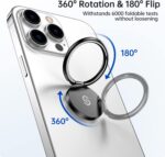 Syncwire Cell Phone Ring Holder Stand, 360 Degree Rotation Finger Ring Kickstand Polished Metal Phone Grip for Magnetic Car Mount - Image 4
