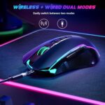 Redragon Gaming Mouse, Wireless Mouse Gaming with 8000 DPI, PC Gaming Mice with Fire Button, RGB Backlit Programmable Ergonomic Mouse Gamer, Rechargeable, 70Hrs for Windows, Mac Gamer, Black - Image 6