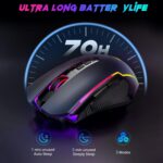 Redragon Gaming Mouse, Wireless Mouse Gaming with 8000 DPI, PC Gaming Mice with Fire Button, RGB Backlit Programmable Ergonomic Mouse Gamer, Rechargeable, 70Hrs for Windows, Mac Gamer, Black - Image 8