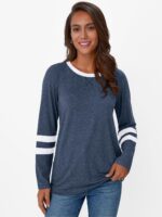 AUTOMET Womens Long Sleeve Shirts Color Block Casual Crewneck Tops Tshirt Basic Tee Fall Fashion Clothes Trendy Outfits - Image 3