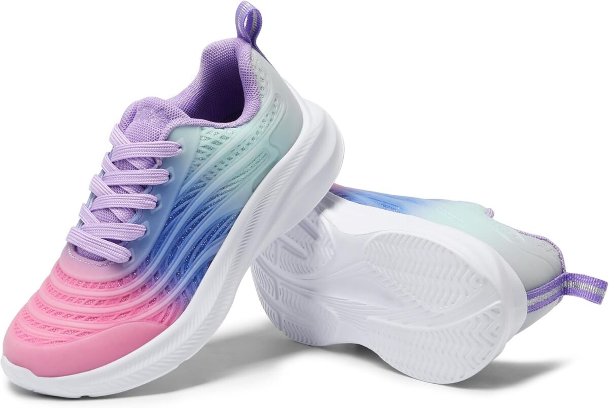 DREAM PAIRS Girls Boys Shoes Kids Tennis Sparkle Glitter Lace up Athletic Running Sneakers - Image 7
