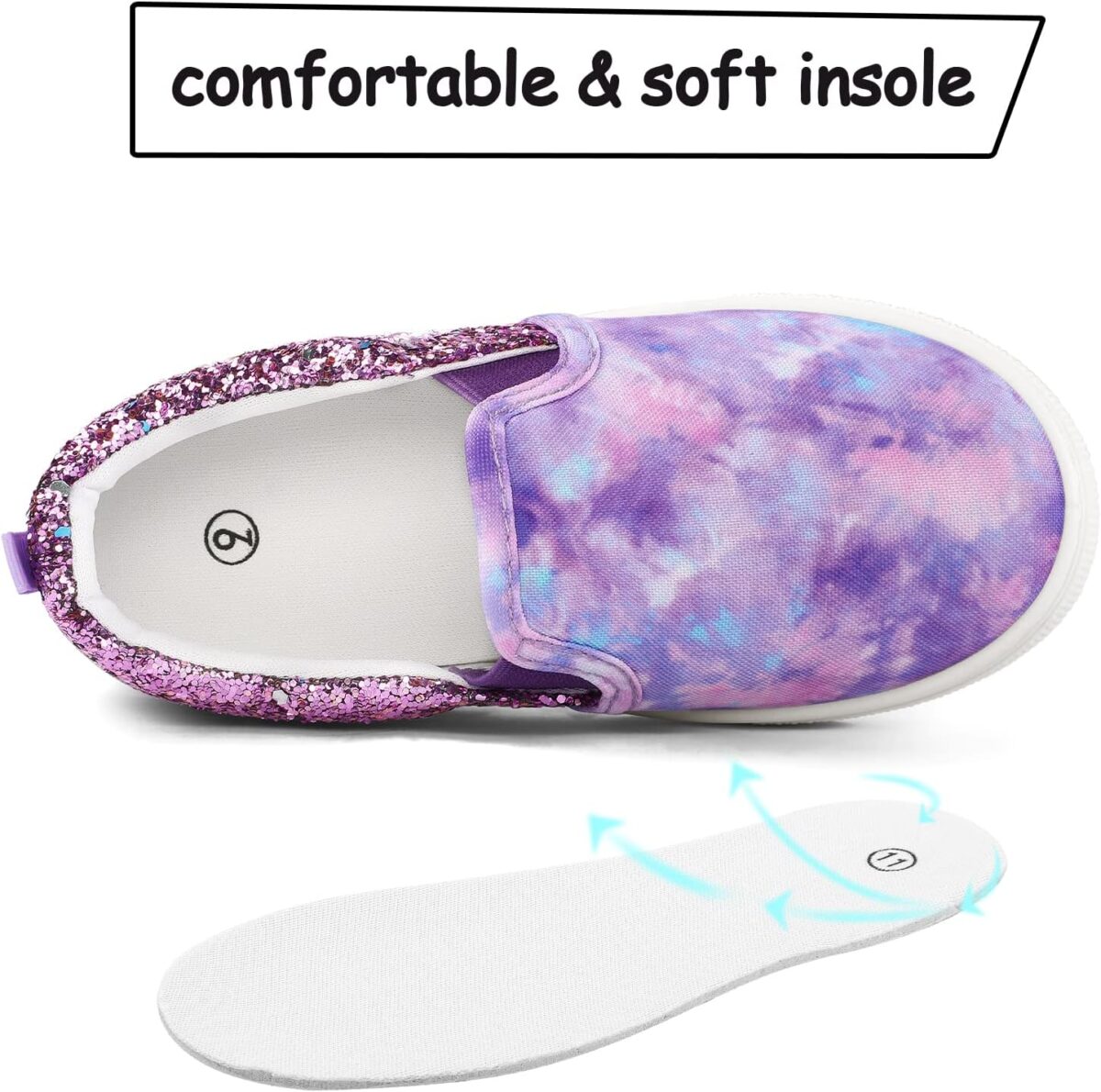 K KomForme Toddler Sneakers for Girls Boys Slip On Canvas Walking Shoes - Image 6