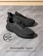 Bruno Marc Men's Non Slip Work Shoes Walking Zapatos Trabajo Black & Lightweight Food Service Chef Kitchen Restaurant Resistant Sneakers - Image 4