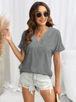 2PCS T Shirts Short Sleeve V Neck Tees Womens Fashion Tops Trendy Soft 2025 Casual Summer Spring Outfits Clothes - Image 6