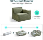 LINSY HOME Modular Sectional Sofa Ottoman, Boneless Sofa Comfy Corduroy Sectional Cloud Couch Ottoman for Living Room, No Assembly Required, Green - Image 3