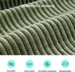 LINSY HOME Modular Sectional Sofa Ottoman, Boneless Sofa Comfy Corduroy Sectional Cloud Couch Ottoman for Living Room, No Assembly Required, Green - Image 4