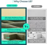 LINSY HOME Modular Sectional Sofa Ottoman, Boneless Sofa Comfy Corduroy Sectional Cloud Couch Ottoman for Living Room, No Assembly Required, Green - Image 6