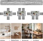 5 Piece Dining Table Set, Modern Metal&Wood Kitchen Dinner Table with 4 Chairs, Dining Room Table Sets for Small Spaces, Gray - Image 4