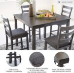 Signature Design by Ashley Bridson 5 Piece Counter Height Dining Room Set, Includes Table & 4 Bar Stools, Gray - Image 5