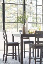 Signature Design by Ashley Bridson 5 Piece Counter Height Dining Room Set, Includes Table & 4 Bar Stools, Gray - Image 12