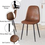 Dining Table Set for 4, Modern 55'' Wood Dinette Table Set for 4 with Fabric Dining Chairs,Table and Chairs Set of 4,Ideal for Kitchen Dining Room - Image 6