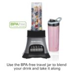 Hamilton Beach Blender and Food Processor Combo for Shakes & Smoothies, With 3 Cup Electric Food Chopper Attachment, 40 oz Glass Jar, Blender Travel Cup, 700 Watts Peak Power, Gray & Black (58163) - Image 5