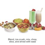 Hamilton Beach Blender and Food Processor Combo for Shakes & Smoothies, With 3 Cup Electric Food Chopper Attachment, 40 oz Glass Jar, Blender Travel Cup, 700 Watts Peak Power, Gray & Black (58163) - Image 6
